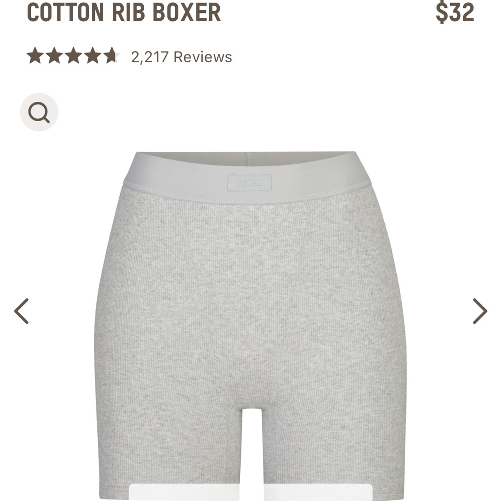 skims cotton rib boxers size 2xl